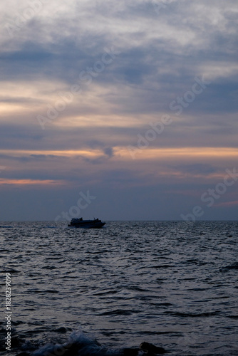 Beautiful view of sunset at Tanjung Medang Beach, Rupat Utara