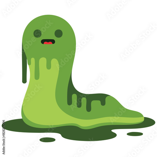 Disgusting cartoon slug gross creature isolated vector illustration on white background