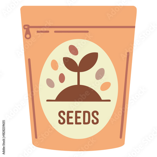 Planting seeds from packet gardening isolated vector illustration on white background