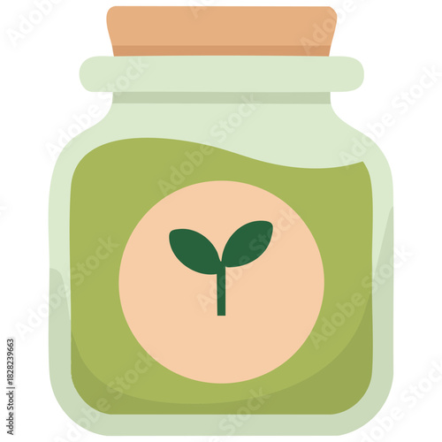 Indoor plant fertilizer cartoon bottle isolated vector illustration on white