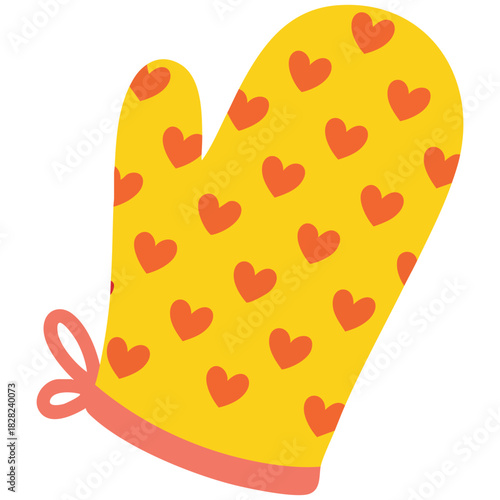 Cooking glove for oven protection baking essential isolated vector illustration on white background