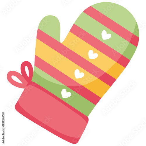 Oven protection glove for baking safety isolated vector illustration on white background