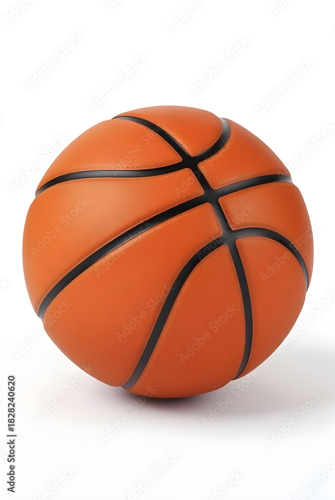 Fototapeta premium basketball 3d rendering isolated on white background cartoon plastic style icon