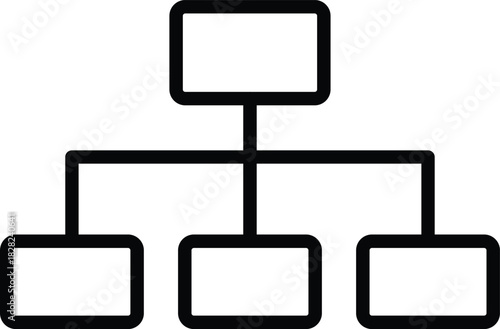 Organization chart hierarchy line icon