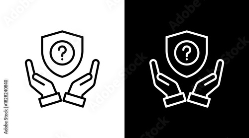 Support White Icon Set Design