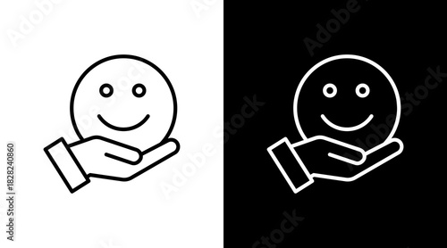 Satisfaction White Icon Set Design