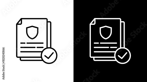 Verification White Icon Set Design
