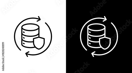 Server White Icon Set Design