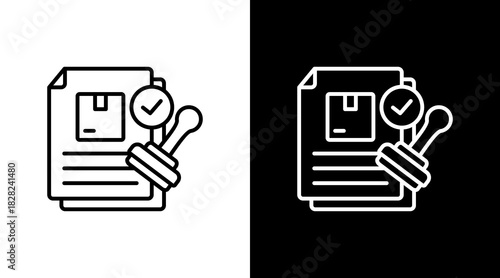 Quality Check White Icon Set Design