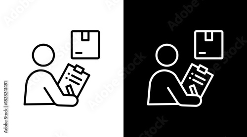 Inspecting Products White Icon Set Design