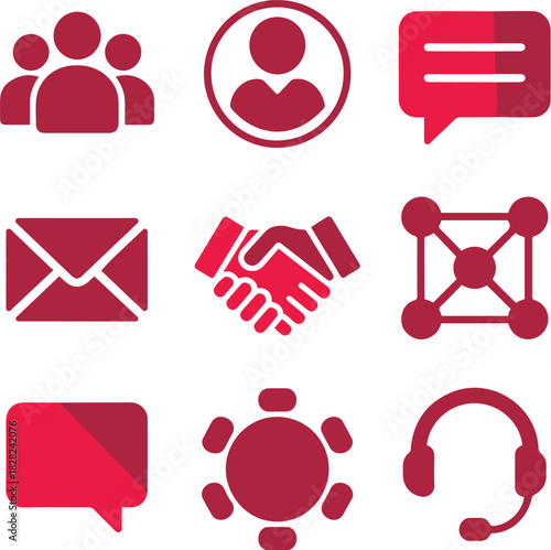 Set of vector icons for web design including signs like a heart, arrow, and medical symbols for business, wedding, and health illustration collection