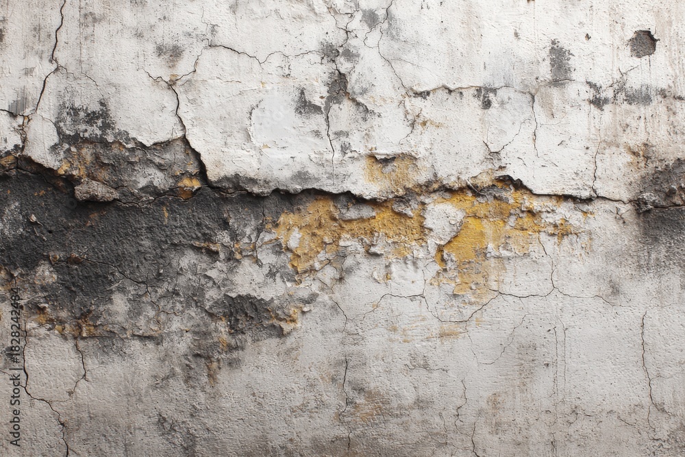 Obraz premium Grunge concrete wall texture with cracks and peeling paint. Urban industrial background.