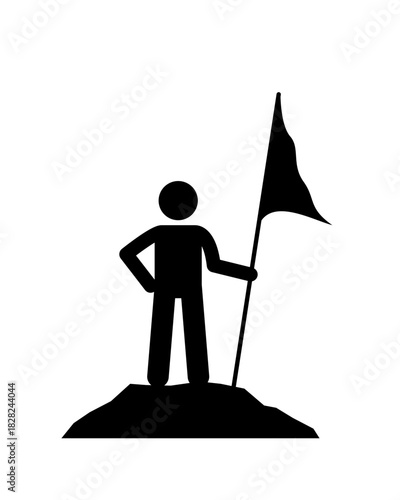 vector illustration of a man with a flag