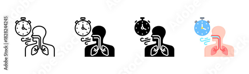 Respiration Icon, Multi Styles Icon Set