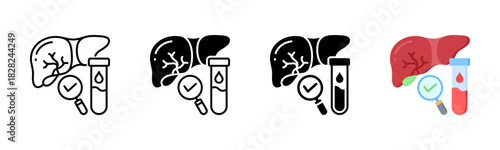 Liver Function Test Icon, Multi Styles Icon Set
