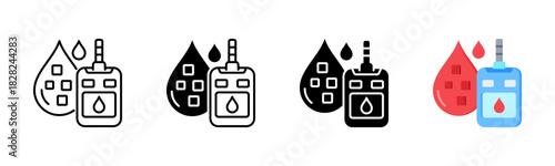 Glucose Icon, Multi Styles Icon Set