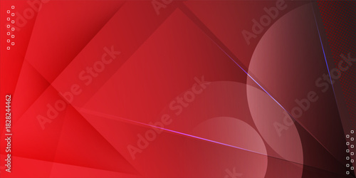 Fluid red background overlap layer on bright space with lines effect decoration. Modern graphic design element circles style concept for banner.