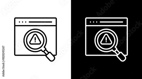 Error Detection White Icon Set Design