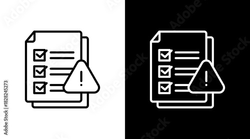 Risk Assessment White Icon Set Design