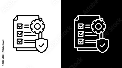 Compliance Management White Icon Set Design