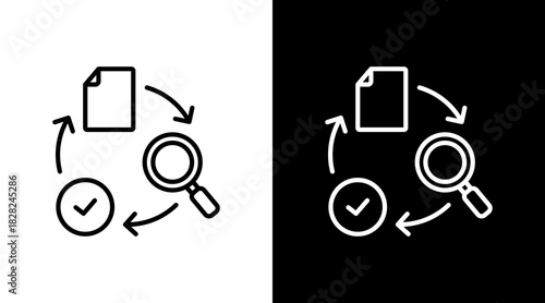 Process Control White Icon Set Design