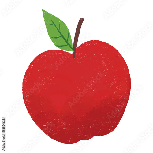 Cute apple fruit crayon illustration symbol icon sticker