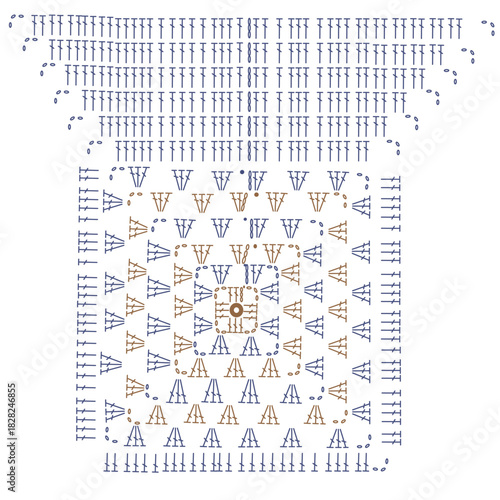 Granny square, crochet sy, drawing, crochet  charts 