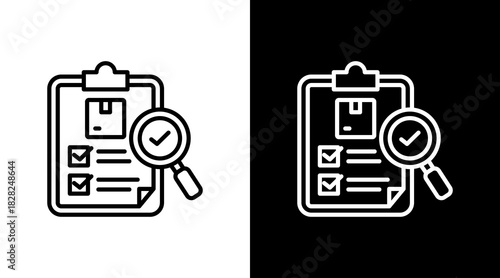 Inspection Reports White Icon Set Design