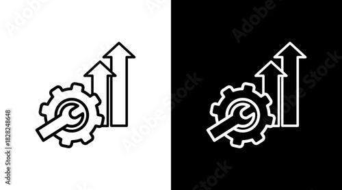 Service Improvement White Icon Set Design