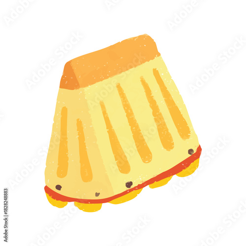 Cute pineapple fruit crayon illustration symbol icon sticker