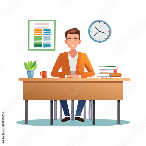 Professional person sitting at desk working.