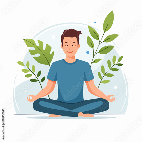 Meditating Person Demonstrating Calm Mindfulness Practice.