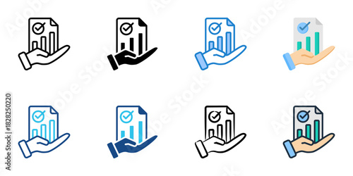 Accountability icon set multiple style vector collection
