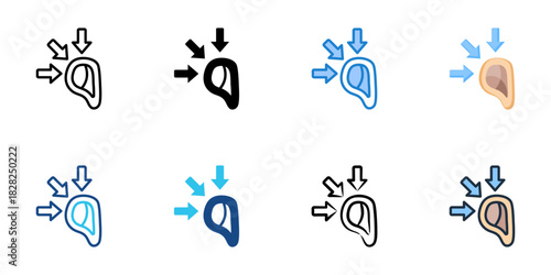 Listening icon set multiple style vector collection
