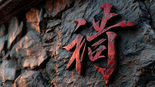Heritage shines through intricate Chinese script on light stone wall, showcasing cultural depth and artistic expression