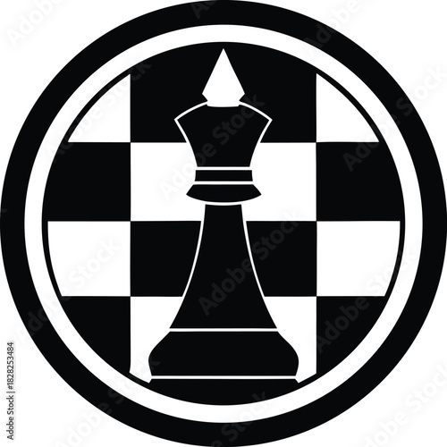 Chess king and queen checkmate symbol icon
