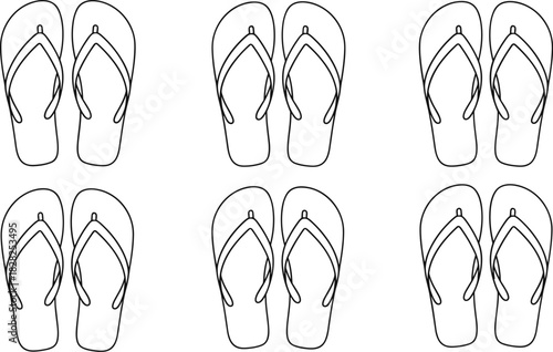 flip-flops, summer, footwear, beach, casual, fashion, blue, pair, grid, pattern, sandal, symmetry, design, tropical, vacation, layout, minimalist, trendy, slippers, arrangement