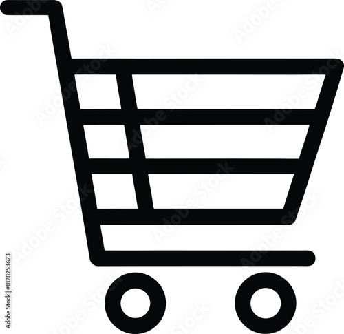 Clean minimal shopping cart icon for e commerce and retail