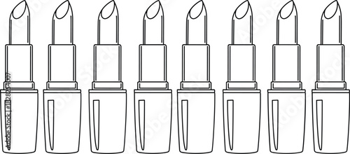 lipstick icon, makeup symbol, cosmetic illustration, beauty product, minimal design, fashion element, seamless pattern, vector art, outline style, branding asset