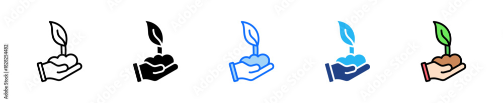 Fototapeta premium Plant A Tree Icon Set Multiple Style Collection