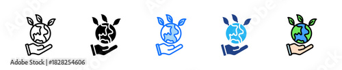 Earth Day Icon Set Multiple Style Collection