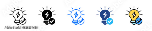 Energy Saving Icon Set Multiple Style Collection