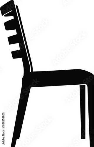 Modern minimalist chair silhouette design illustration, showcasing contemporary furniture style, ergonomic seating form, clean lines and simple interior décor concept for versatile creative uses