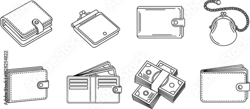 wallets, coin purse, leather wallet, money holder, cash storage, card organizer, vintage design, clasp wallet, currency stack, financial accessorywallets, coin purse, leather wallet 