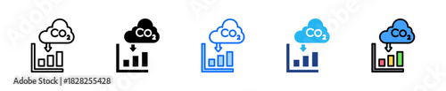 Carbon Offset Icon Set Multiple Style Collection