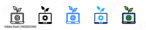 Sustainable Tech Icon Set Multiple Style Collection