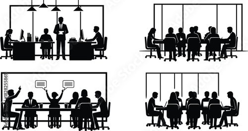 Teamwork, Discussion, Business People, Brainstorming, Conference, Executive Collaboration Graphic.