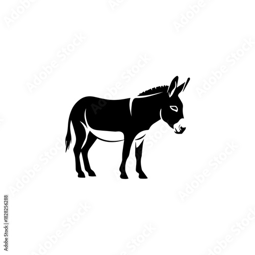 Strong Equine Animal Silhouette Design on a Clean White Background