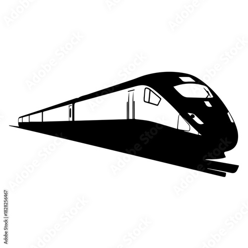 Sleek High-Speed Passenger Train Symbol for Efficient Rail Travel