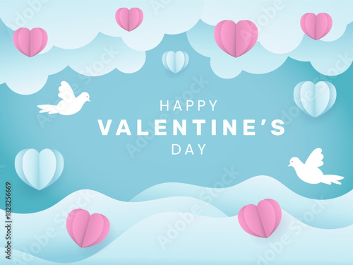 Valentine's day background in paper style